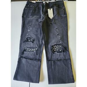 NWT Banjara Rhinestone Straight Leg Jeans Womens 11/29